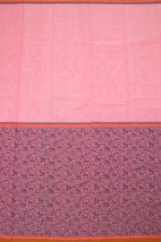 Baby Pink Handloom Kanchi Silk Cotton Half & Half Saree 10063506