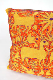 Orange Kantha Embroidery Hand bag 10063519