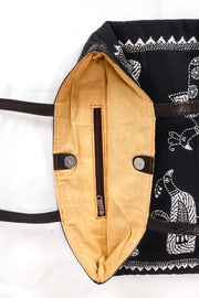 Black Kantha Embroidery Hand bag 10063521