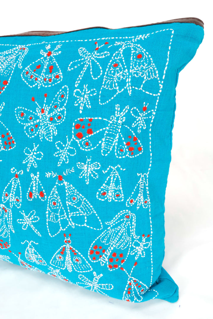 Blue Kantha Embroidery Hand bag 10063525