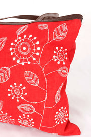Red Kantha Embroidery Hand bag 10063529