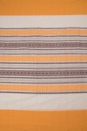 Yellow with White Handloom Dhaniakhali Cotton Saree - 10063546