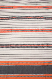 White with Orange Handloom Dhaniakhali Cotton Saree - 10063548