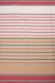 Sandal with Red Handloom Dhaniakhali Cotton Saree - 10063550