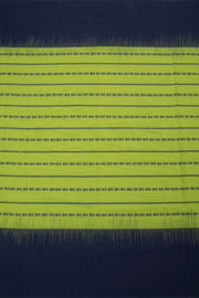 Dark Blue with Green Handloom Dhaniakhali Cotton Saree - 10063561