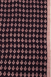 Peach and Black Bagh Printed Cotton 3-Piece Salwar Suit Material - 10063597