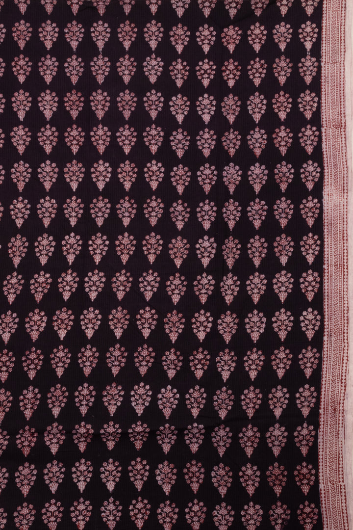 Black Bagh Printed Cotton 3-Piece Salwar Suit Material 10063598
