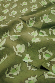 Green Dabu Printed Cotton Salwar Suit Material  - Avishya