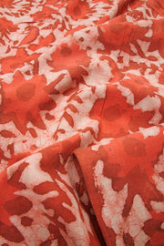 Orange Dabu Printed Cotton Salwar Suit Material - Avishya
