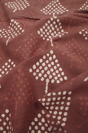 Brown Dabu Printed Cotton Salwar Suit Material 10063703