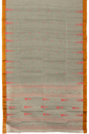 Grey Handloom Bengal Tant Cotton Saree - Avishya