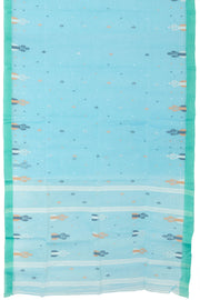 Blue Handloom Bengal Tant Cotton Saree - Avishya