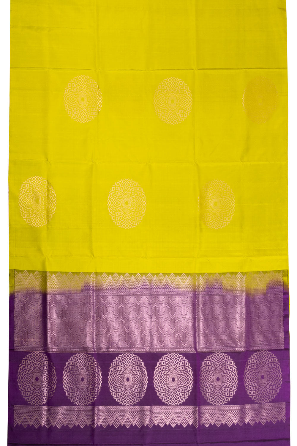 Chartreuse Green Kanjivaram Soft Silk Saree-Avishya