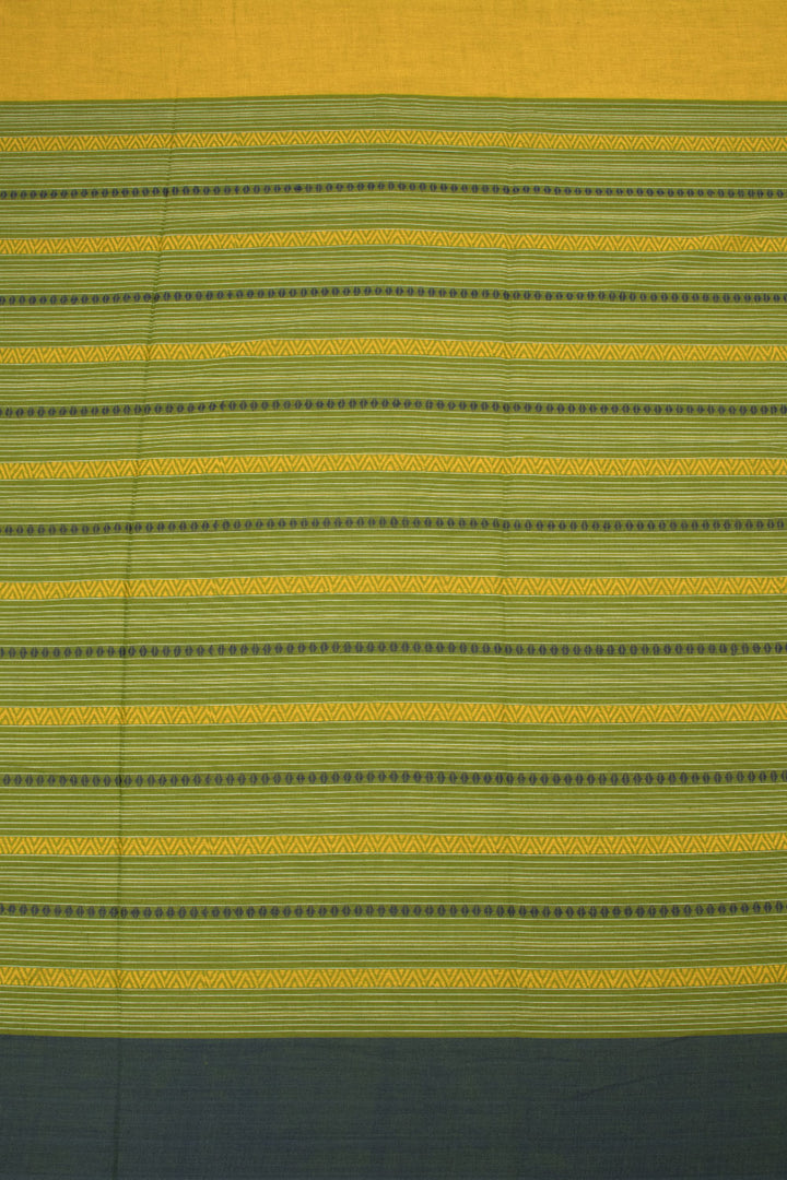 Wasabi Green Handloom Dhaniakhali Cotton Saree 10063794