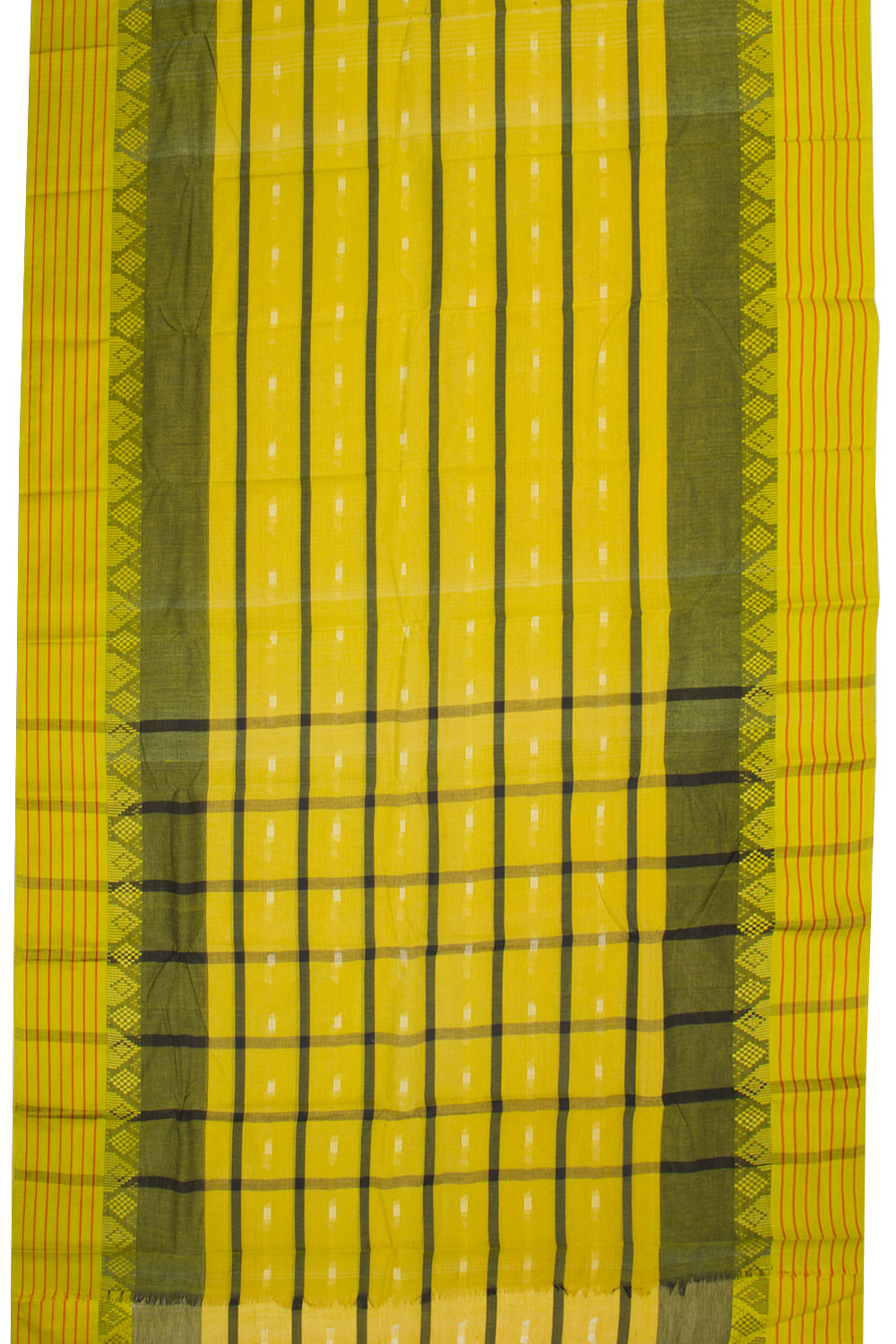 Yellow Handloom Dhaniakhali Cotton Saree - Avishya
