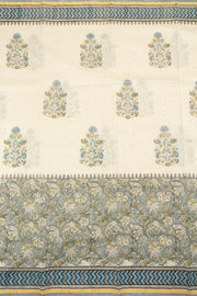 Off White Printed Handloom Chanderi Silk Cotton Saree - Avishya