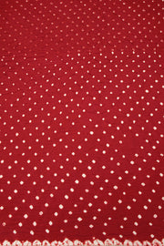 Maroon Handwoven Bandhani Modal Saree 10063906