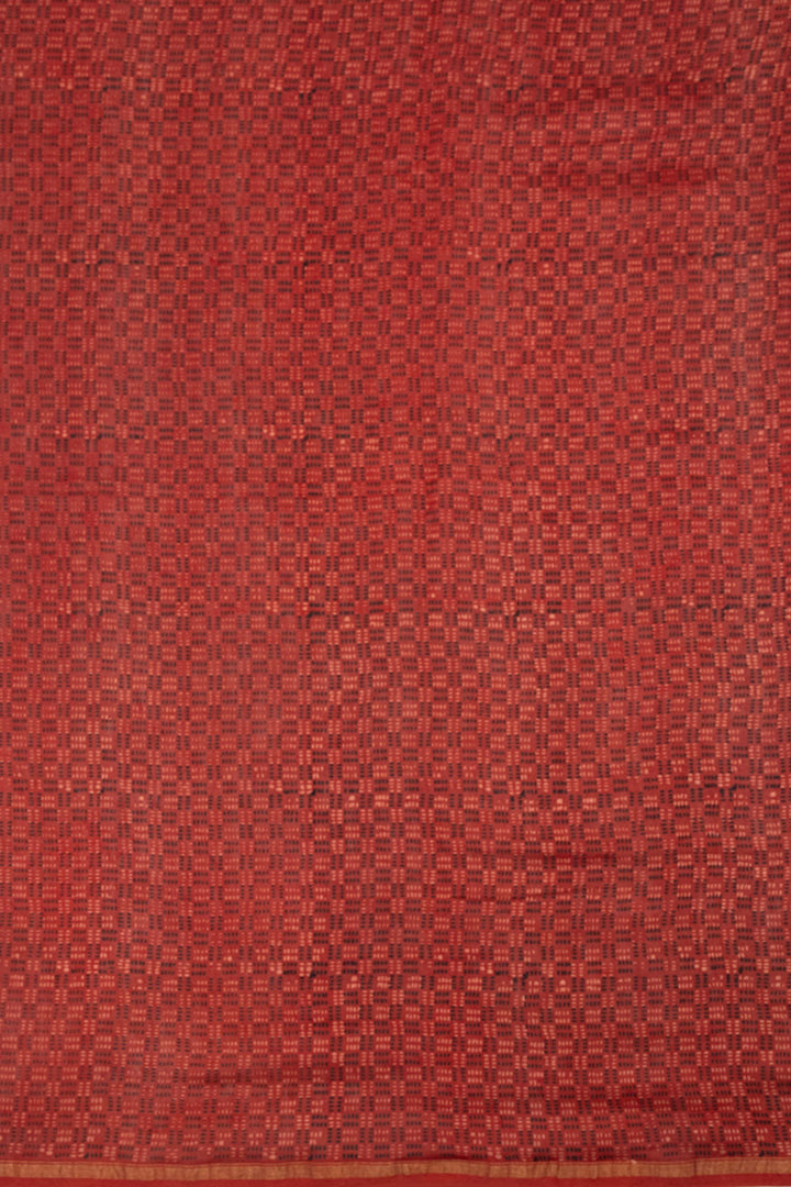 Brown Ajrakh Printed Silk Cotton Saree 10063915