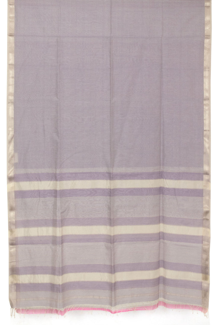 Grey Handloom Maheshwari Silk Cotton Saree - Avishya