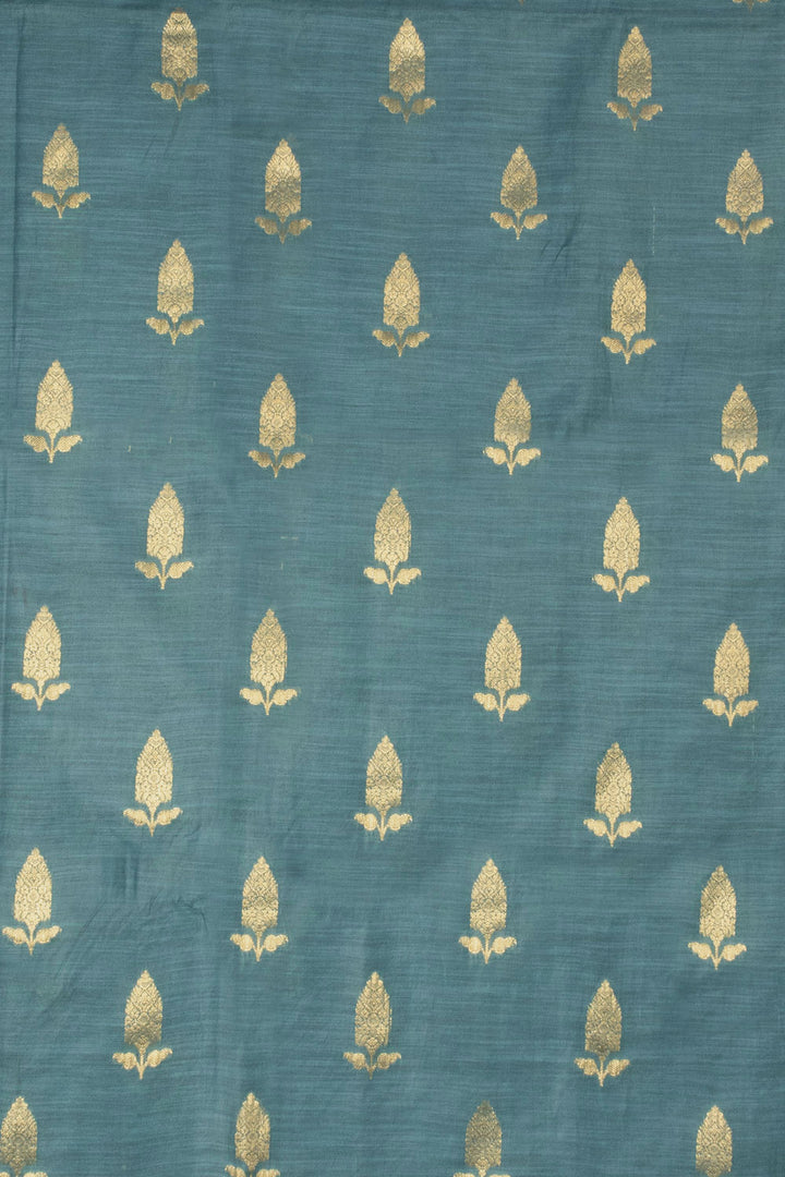 Blue 3-piece Banarasi Silk Cotton Salwar Suit Material - Avishya