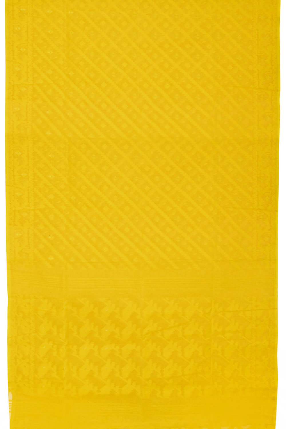 Yellow Handloom Jamdani Style Jamdani Cotton Saree 10064008