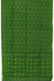 Green Handloom Jamdani Style Jamdani Cotton Saree 10064012