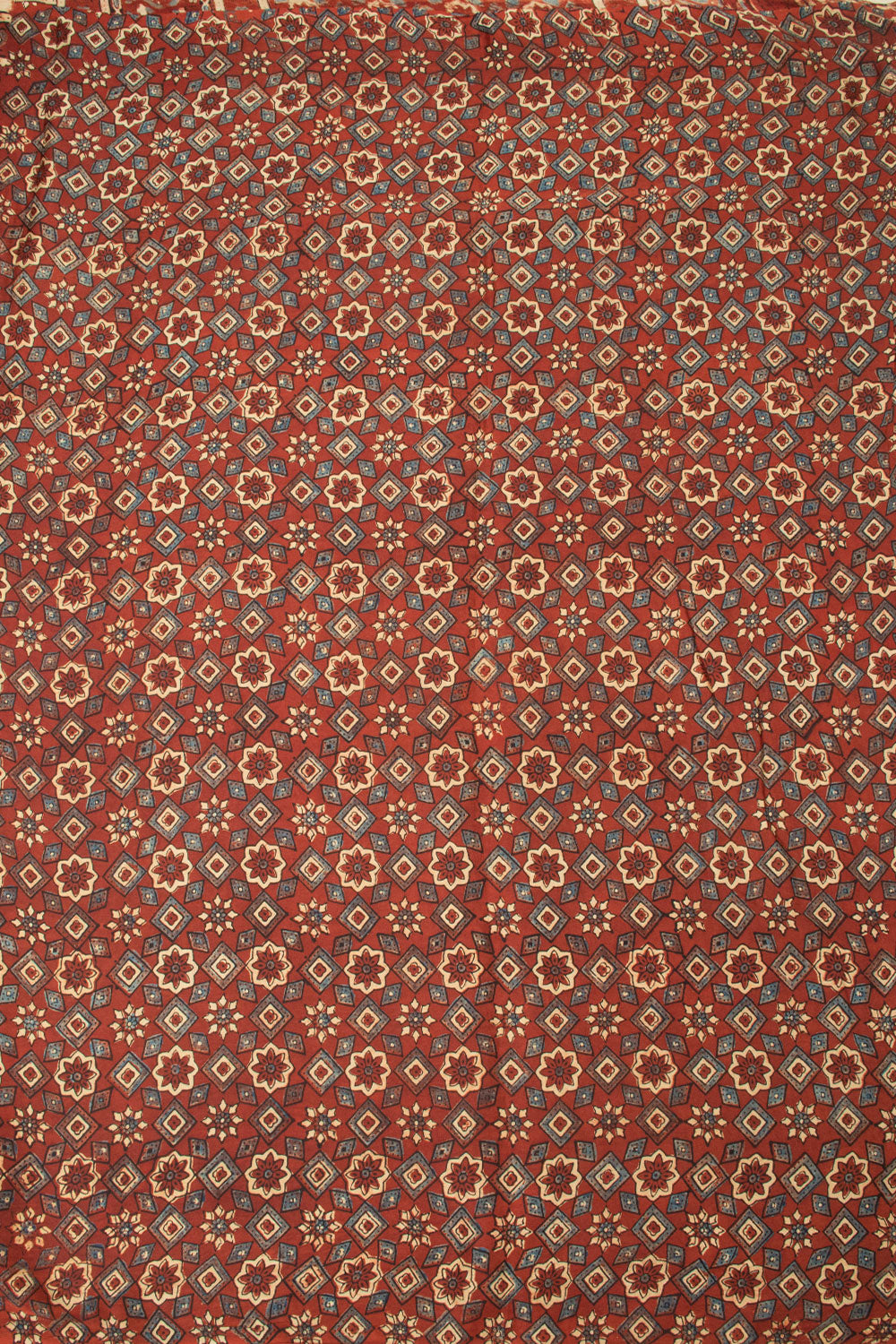 Brown Handloom Ajrakh Modal Silk Saree  - Avishya