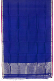 Navy Blue Handloom Maheswari Silk Cotton Saree - Avishya
