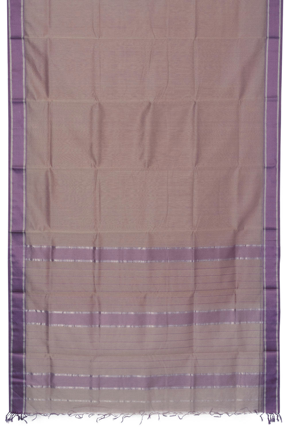 Mauve Handloom Maheswari Silk Cotton Saree -Avishya