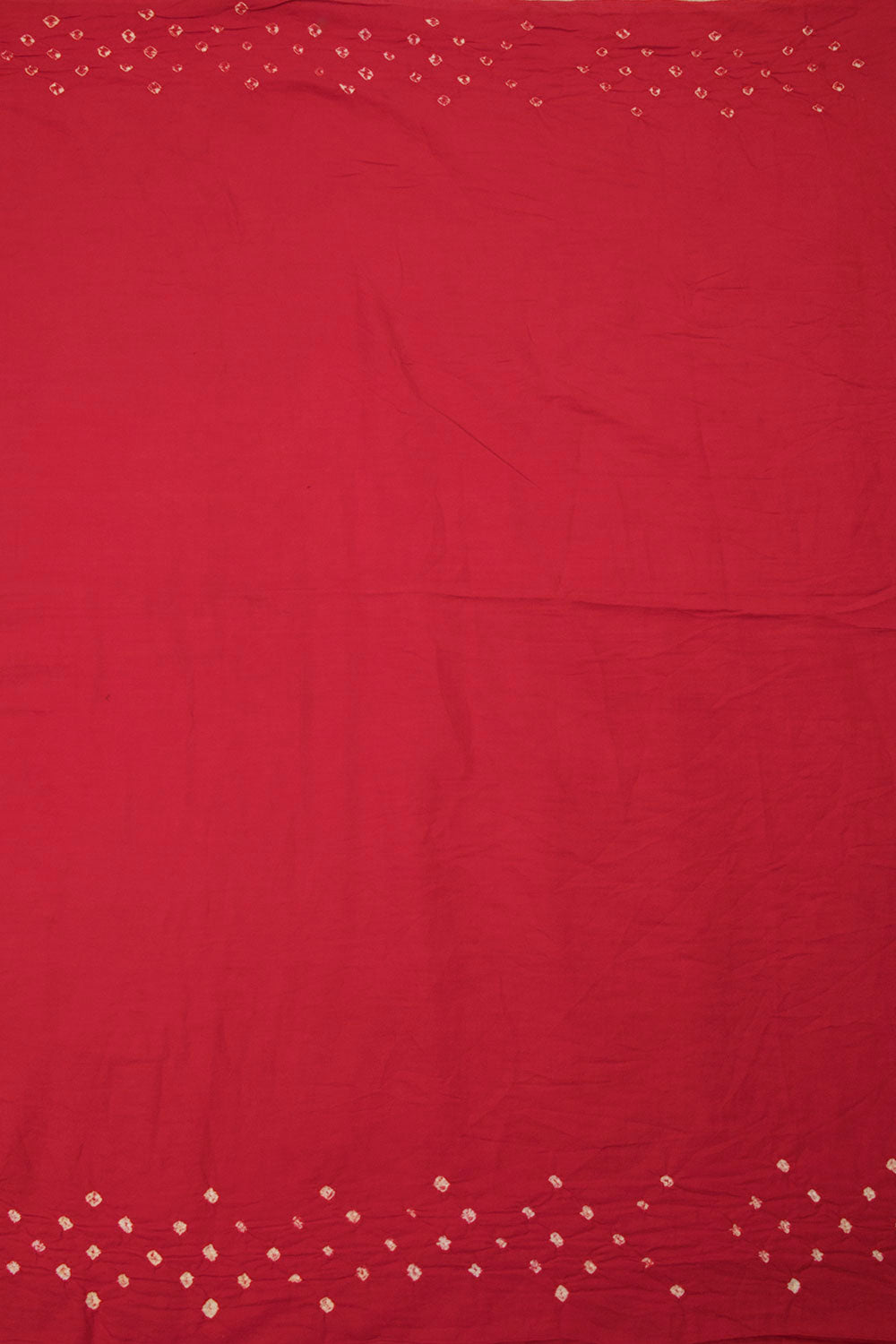 Ruby Red Handcrafted Bandhani Cotton Saree - Avishya