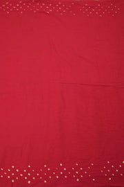 Ruby Red Handcrafted Bandhani Cotton Saree - Avishya