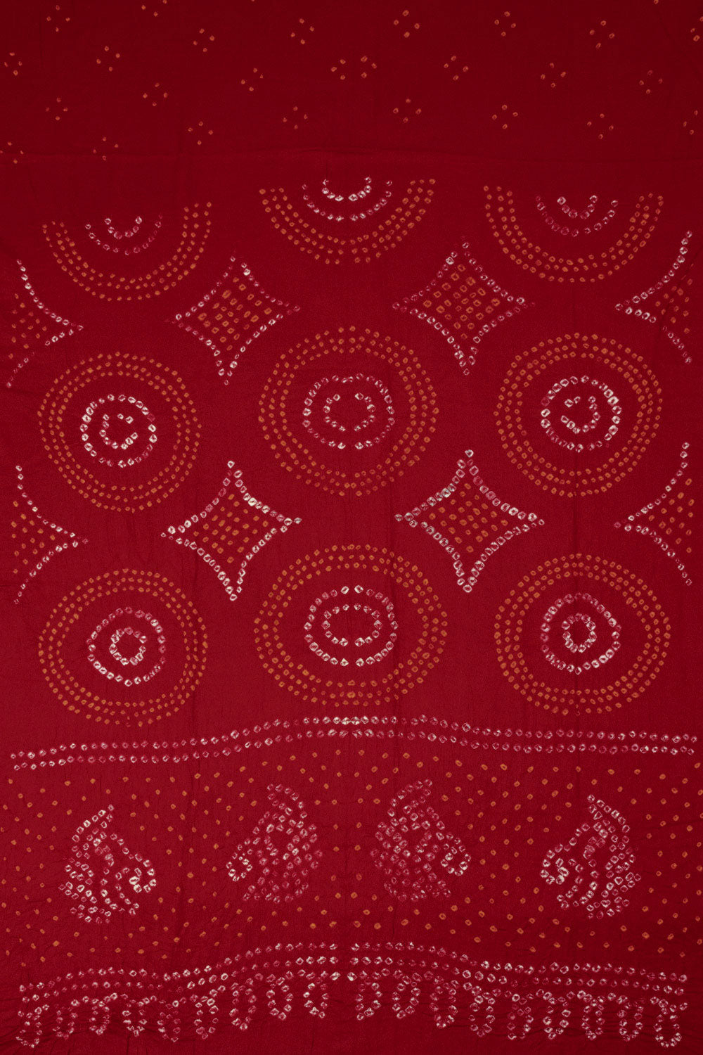 Red Bandhani Cotton 3-Piece Salwar Suit Material - Avishya