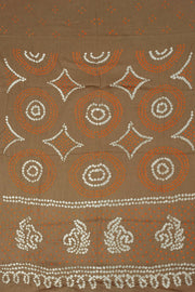 Peanut Brown Bandhani Cotton 3-Piece Salwar Suit Material - Avishya