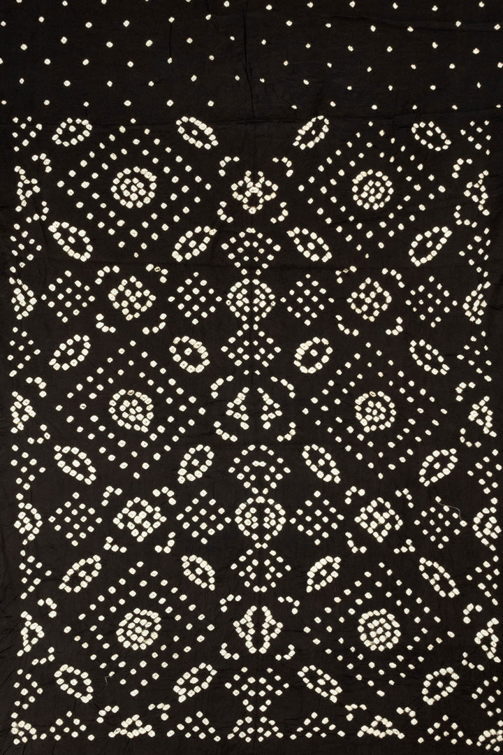 Black Bandhani Cotton 3-Piece Salwar Suit Material 10064179