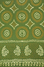 Green Bandhani Cotton 3-Piece Salwar Suit Material - Avishya