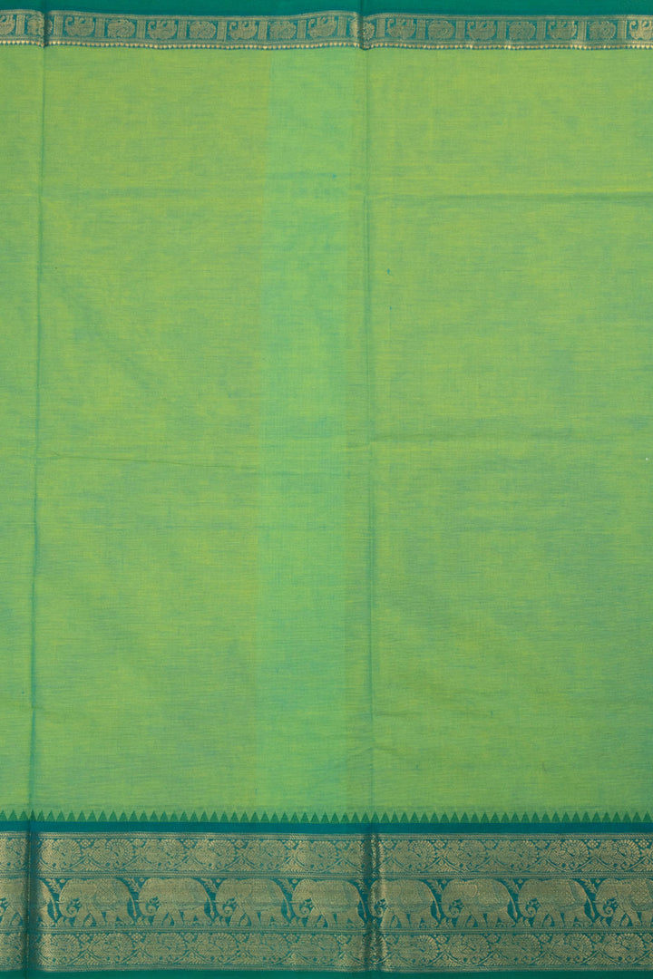 Green Handloom Chettinad Cotton Saree  - Avishya