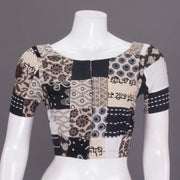 Black Patchwork Cotton Blouse 10064266