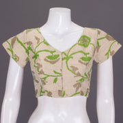 Beige Handcrafted Tussar Silk Blouse 10064271