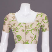 Beige Handcrafted Tussar Silk Blouse 10064272