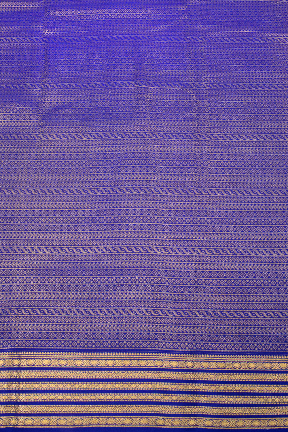 Lavender with Blue Mysore Crepe Silk Saree - 10064335