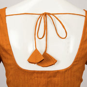 Orange Handcrafted Tussar Silk Blouse - Avishya