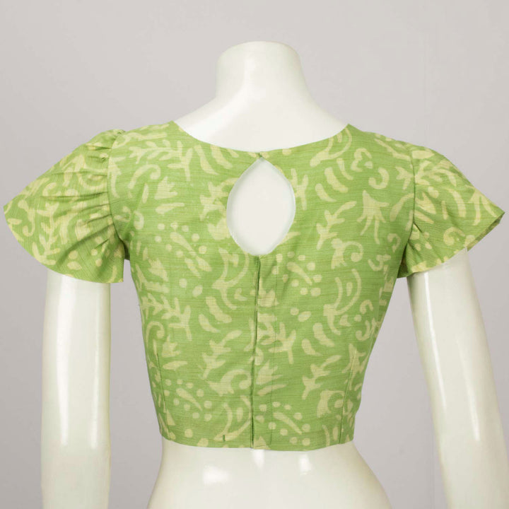 Light Green Handcrafted Tussar Silk Blouse - Avishya