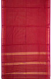 Maroon Handloom Narayanpet Cotton Saree Without Blouse 10064361 - Avishya