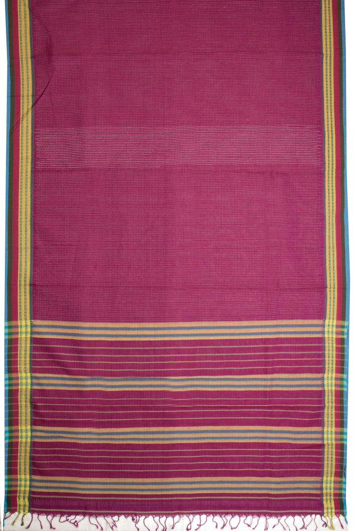 Magenta Handloom Narayanpet Cotton Saree Without Blouse-Avishya