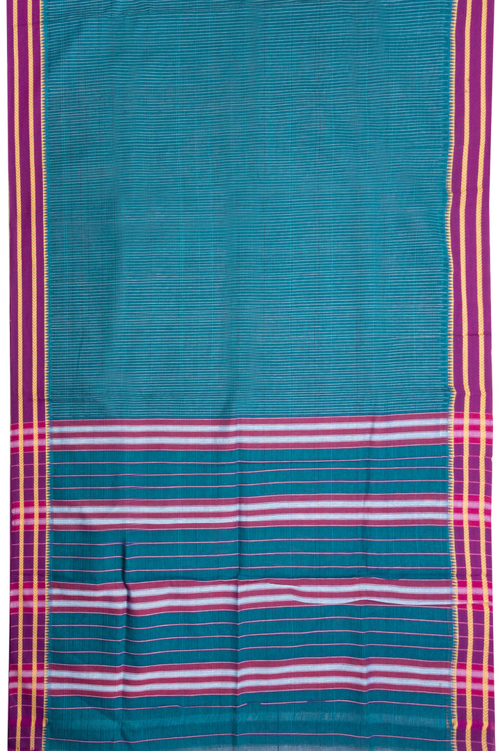 Blue Handloom Narayanpet Cotton Saree Without Blouse 10064391