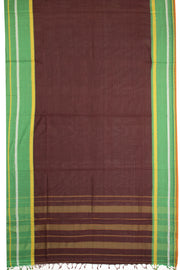 Brown Handloom Narayanpet Cotton Saree Without Blouse 10064387 - Avishya