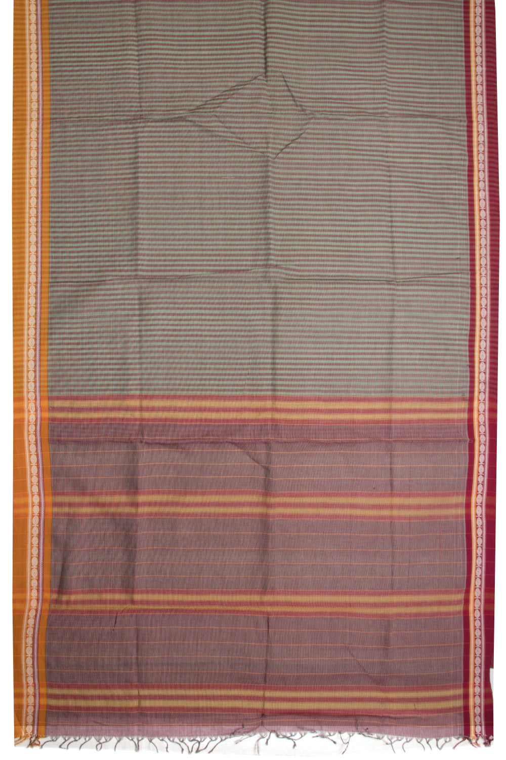 Light Green Handloom Narayanpet Cotton Saree Without Blouse-Avishya