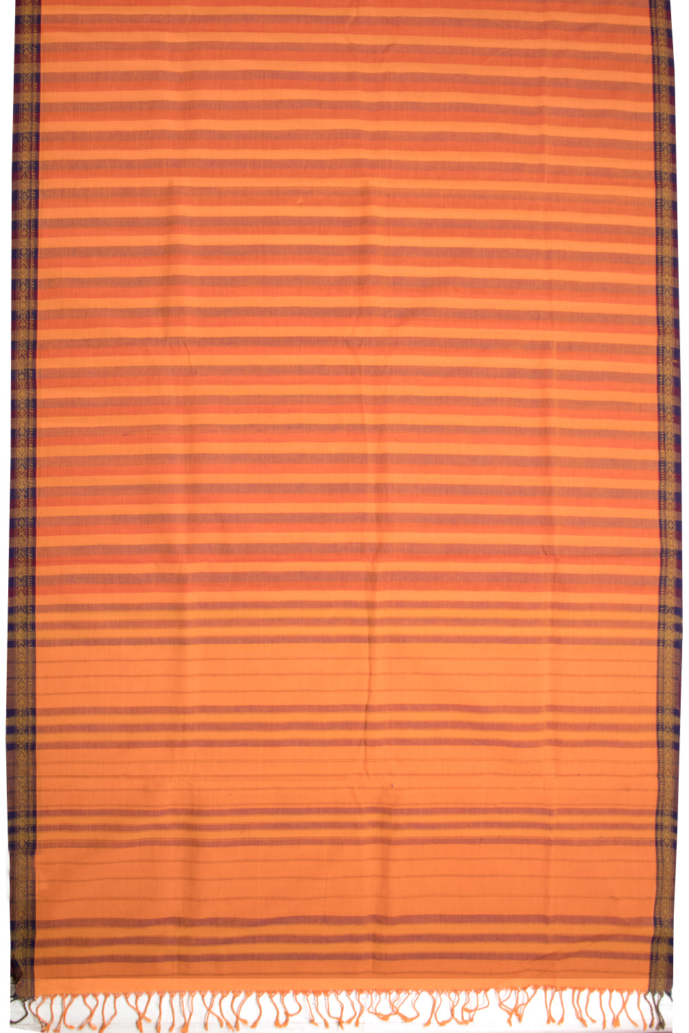 Orange Handloom Narayanpet Cotton Saree Without Blouse-Avishya