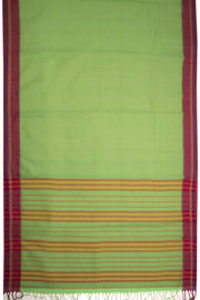 Green Handloom Narayanpet Cotton Saree Without Blouse 10064395  - Avishya