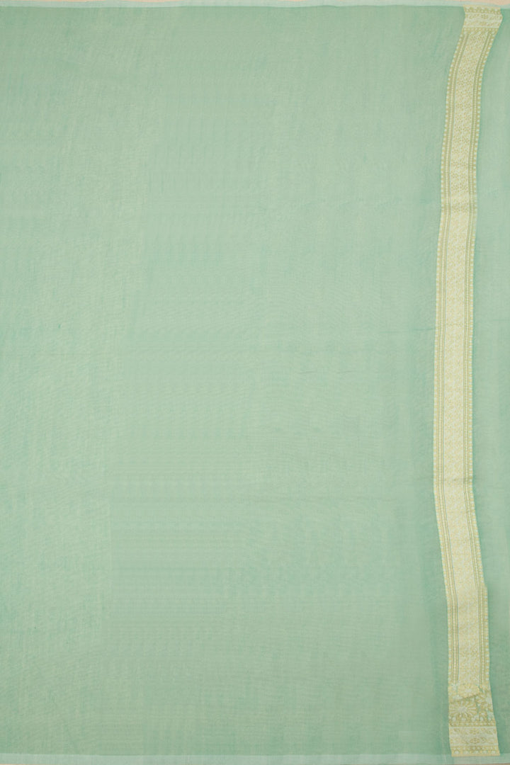Green Handloom Banarasi Cotton Saree - Avishya 